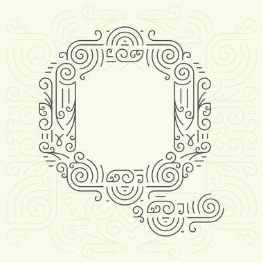 Vector Mono Line style Geometric Font Your for Text, Slogan, Template or Advertising. Golden Monogram Design element for Labels and Badges. Letter Q