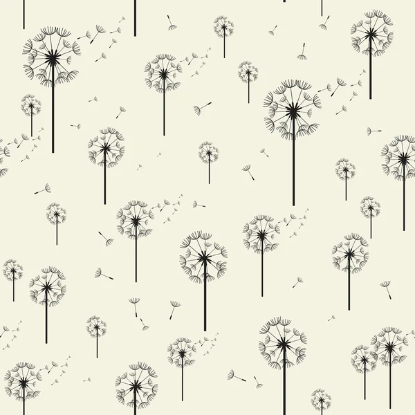 Dandelion Vector Seamless Pattern. Modern Stylish Texture. Repeating Geometric Elements Background — Stock Vector