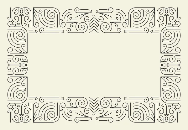 Mono Line Frame. Simple Certificate Border — Stockový vektor