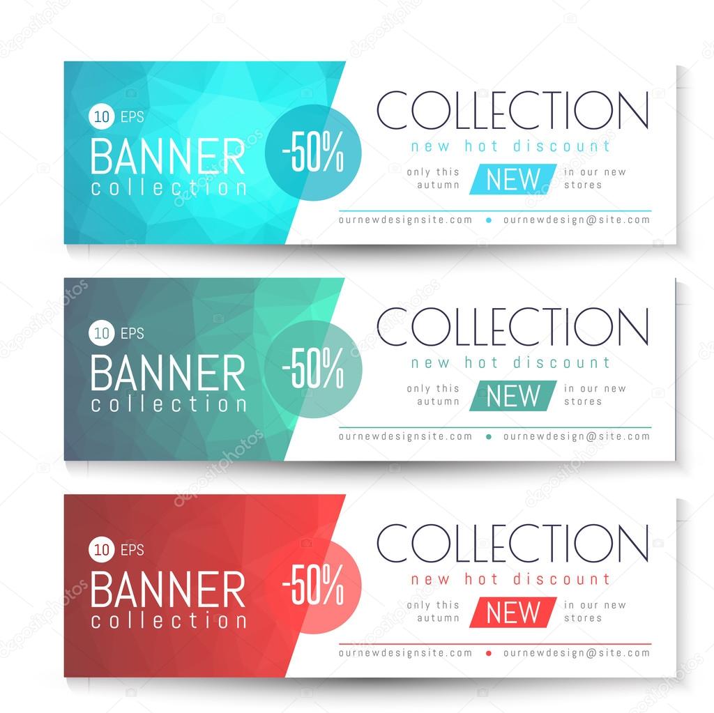 Vector Banner, Gift, Voucher Template. Clean Triangular Pattern