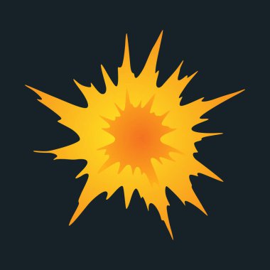 Patlama animasyonu. Patlama etkisi için animasyon. Oyun için çizgi film animasyonu. Patlama etkisi. El çizimi vektör illüstrasyonu.