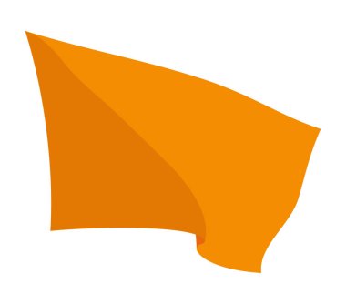 El sallayan bayrak. Beyaz arka planda turuncu bayrak şablonu. Ulusal bayraklar sallanıyor. Sancak tasarımı modelleme ögesi.