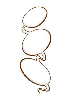 Çizgi roman konuşma balonu, konuşma balonu ya da beyaz arkaplanda izole edilmiş çizgi film tasarım elemanı. Vektör illüstrasyonu.