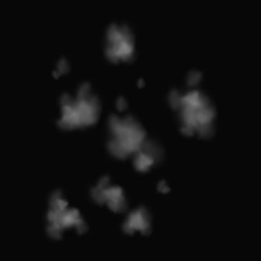 Texture of gunshot smoke cloud imposed on a black background, creating an atmosphere.