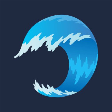 Su sıçraması. Sıvı akışı. Su teslimatı için simge öğesi. Mavi su. Vektör illüstrasyonu.