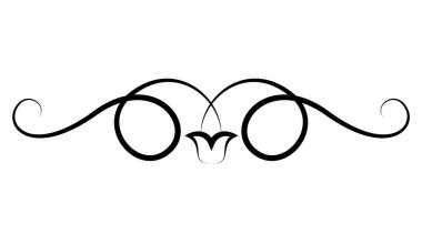 Flourish kaligrafik tasarım elementi. Dekorasyonunu süslemek için sayfa dekorasyonu sembolü. Klasik girdap doğrusal.