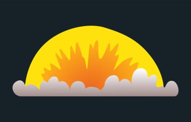 Patlama animasyonu. Patlama etkisi için animasyon. Oyun için çizgi film animasyonu. Patlama etkisi. El çizimi vektör illüstrasyonu.