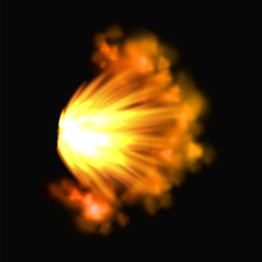 Silah yarası mı yoksa silah animasyonu mu? Silahla ateş edildiği sırada patlama etkisi vardı. Kurşunun çizgi film flaş efekti. Tüfek ateşi, namlu alevi ve patlama..