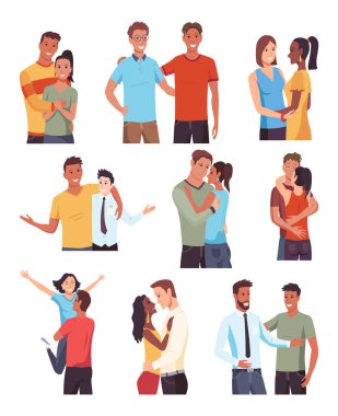 İnsanlar birbirine karalama kompozisyonlarıyla sarılıyor. İnsanlar boş arka plan çizimlerinde birbirlerine sarılıyorlar..