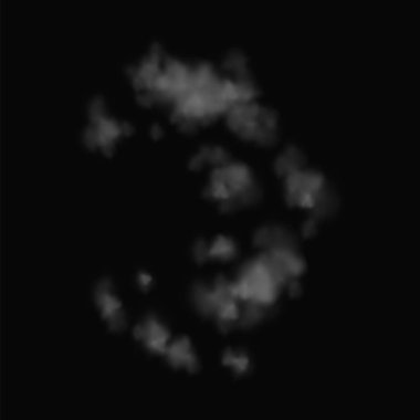 Texture of gunshot smoke cloud imposed on a black background, creating an atmosphere.