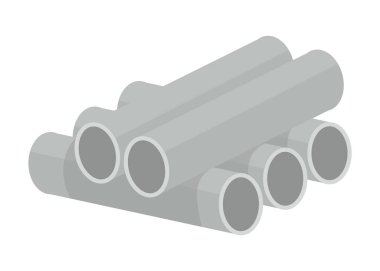 Building material. Heap of metal construction beams. Cartoon supplies for buildings works. Construction concept. Illustration can be used for construction sites or illustrate renovation works.