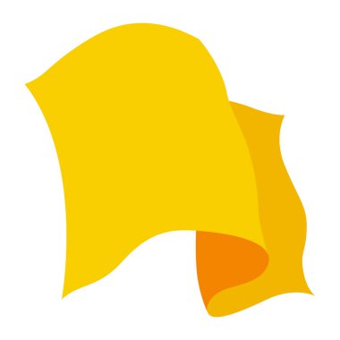 El sallayan bayrak. Beyaz arkaplanda sarı bayrak şablonu. Ulusal bayraklar sallanıyor. Sancak tasarımı modelleme ögesi.