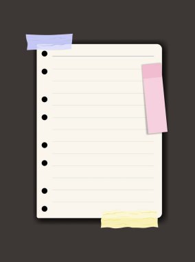 Kağıt çıkartmalar. Kağıt kağıtlara not bırakılacak yerler. Liste ve ofis bildirimi ya da bilgi panosu için boş yapışkan yer.