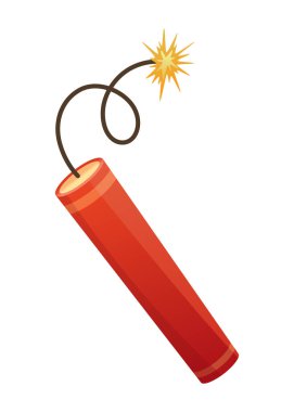 Dinamit bombası. Dinamit çubuğu. Retro pop sanat tarzı. Çizgi film çizgi roman vektör çizimi.