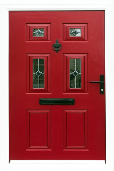 Puerta delantera roja de una casa londinense — Foto de Stock