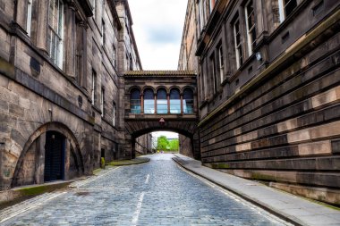 Edinburgh 'un Eski Kasabası İskoçya' daki Sokak