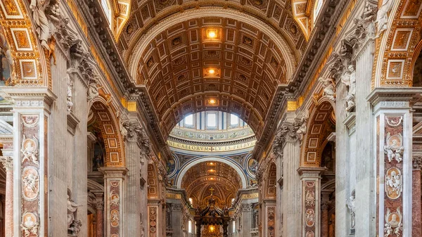 Dentro Basílica San Pedro Ciudad Del Vaticano — Foto de Stock