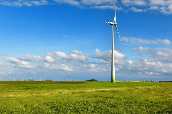 Väderkvarn Park Med Moln Och Blå Himmel — Stockfoto