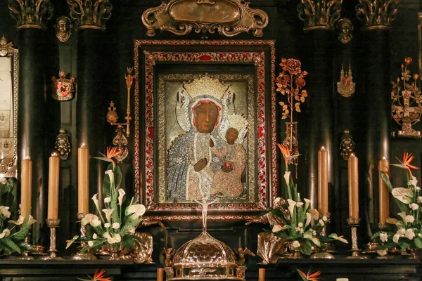 Maravillosa Imagen Virgen Negra Czestochowa — Foto de Stock