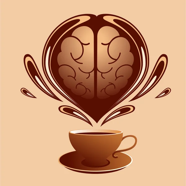 Coffee and brain — Stock Vector