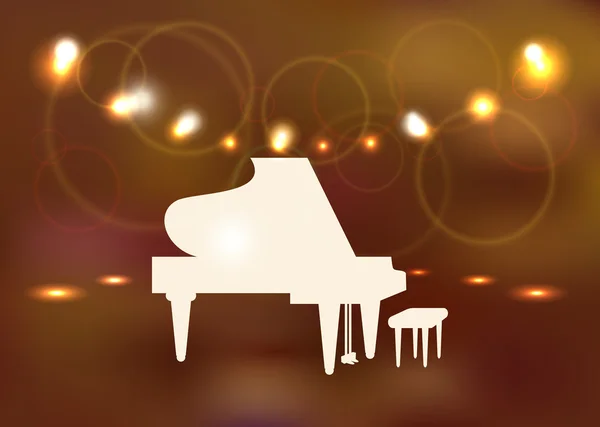 Silhouette d'un piano à queue . — Image vectorielle