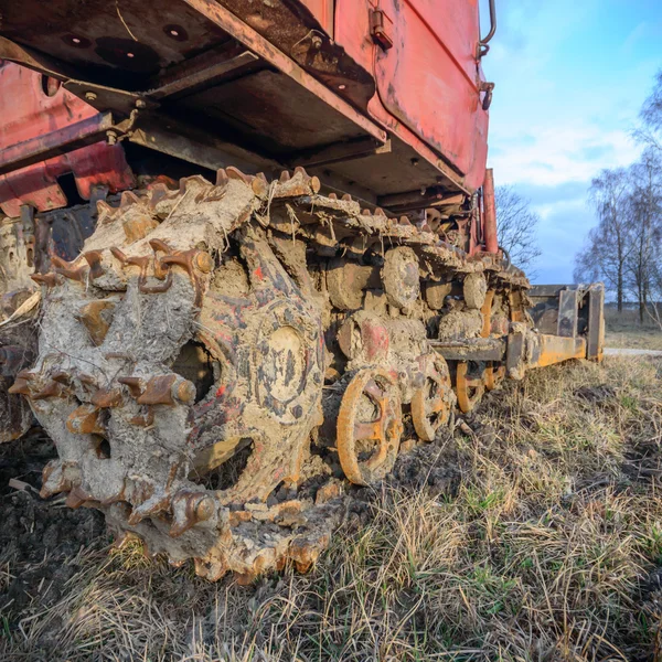 Scavatrice Vecchie Attrezzature Costruzioni Pesanti Serie Industriale — Foto Stock