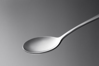 Makro görünümü güzel metal kaşık Grey geri kadar kapatın