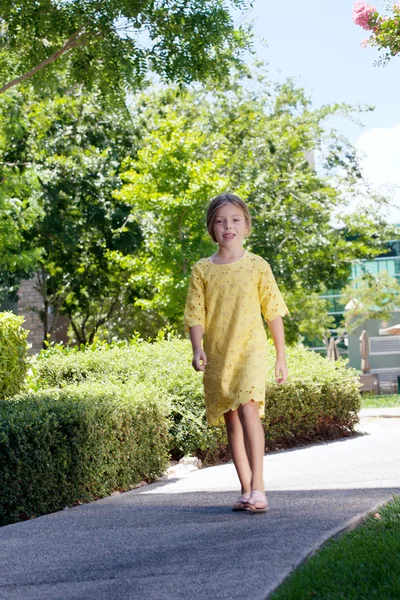 Portrait of happy girl  having good time in summer environment — Stock Photo, Image