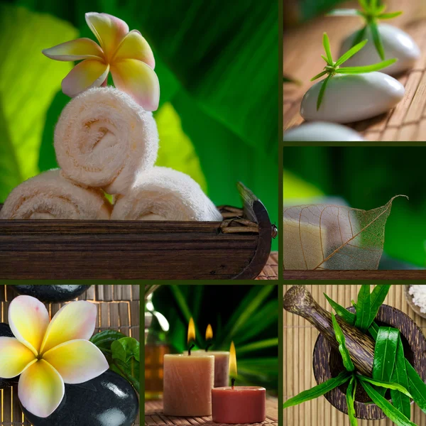 Collage tematico Spa composto da alcune immagini diverse — Foto Stock