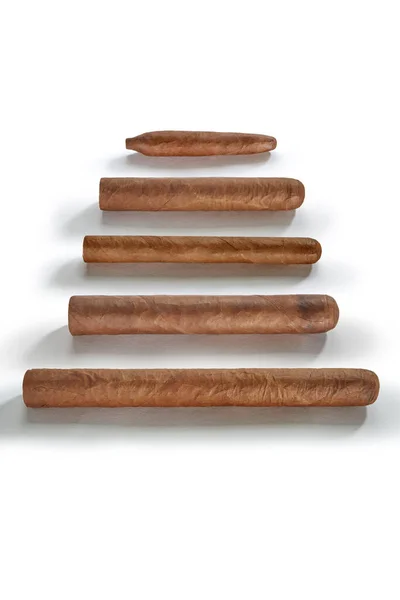 Close View Different Cuban Cigars White Back Cut Out — Stock Photo, Image