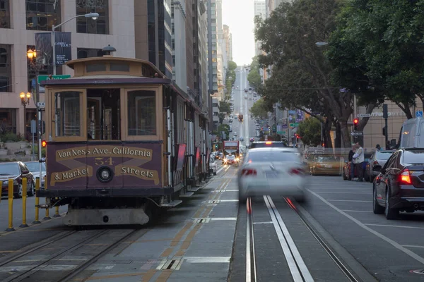 San Francisco Julio 2014 Teleférico Transporte Público Mecánico Más Antiguo — Foto de Stock