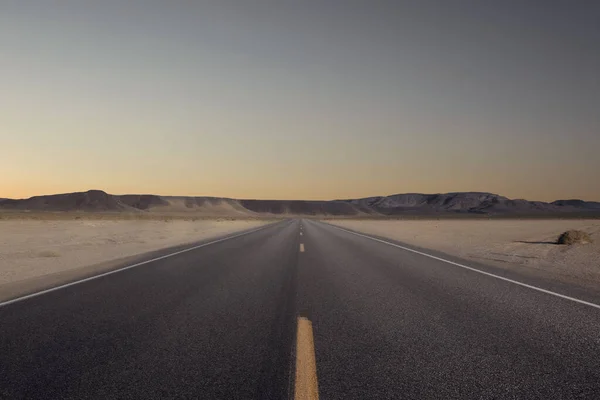 Panoramic View Hot Summer Road Nevada Desert — Stock Photo, Image