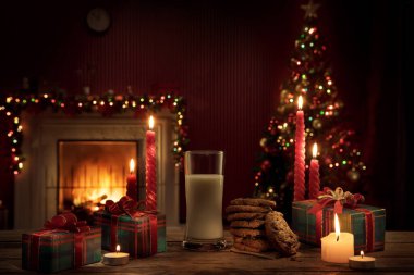 Bir bardak sütün, kurabiyelerin arka plandaki rengini kapat