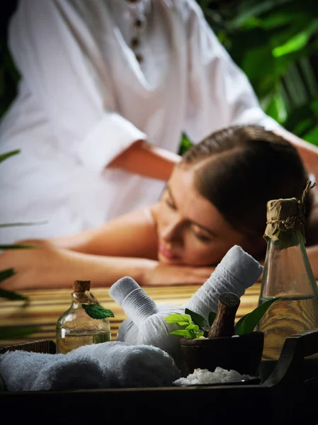 Portrait Young Beautiful Woman Spa Environment — Stock Photo, Image