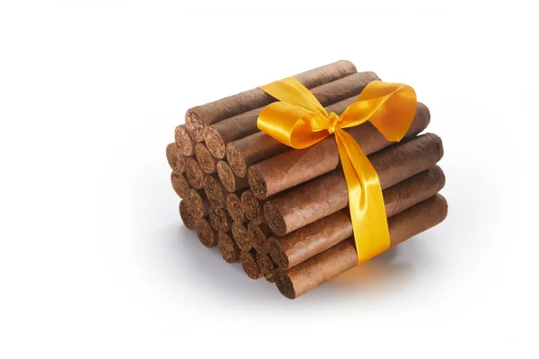 Close View Bunch Cigars White Back — Stock Photo, Image
