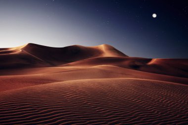 Kaliforniya 'daki Sands Dunes Ulusal Parkı' ndaki kumulların manzarası