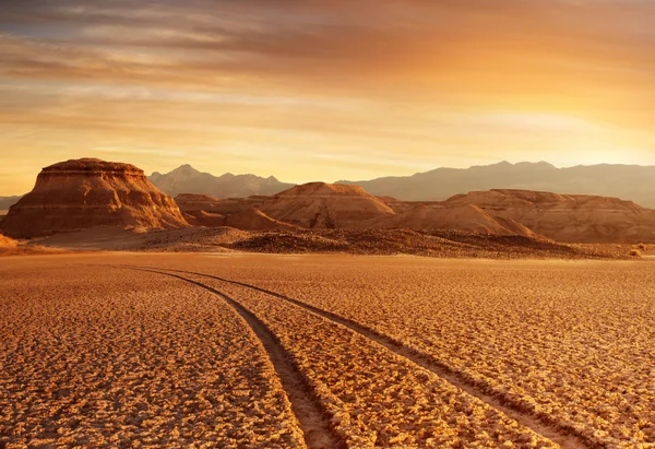 Zonsondergang woestijn — Stockfoto
