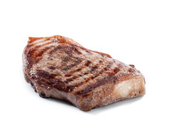 güzel lezzetli taze biftek görünümü üzerinde güzel lezzetli taze biftek bakış beyaz arka beyaz backclose kadar kapatın