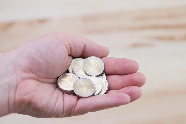 Duas moedas de euro — Fotografia de Stock