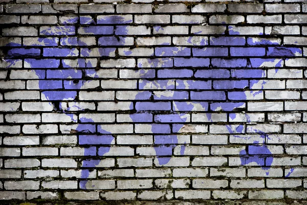 bir tuğla zemin üzerine Dünya Haritası