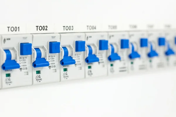 Close-up van elektrische fuseboxes — Stockfoto