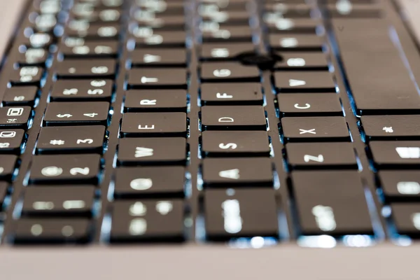 Notebook keyboard - led light — Stock Photo, Image
