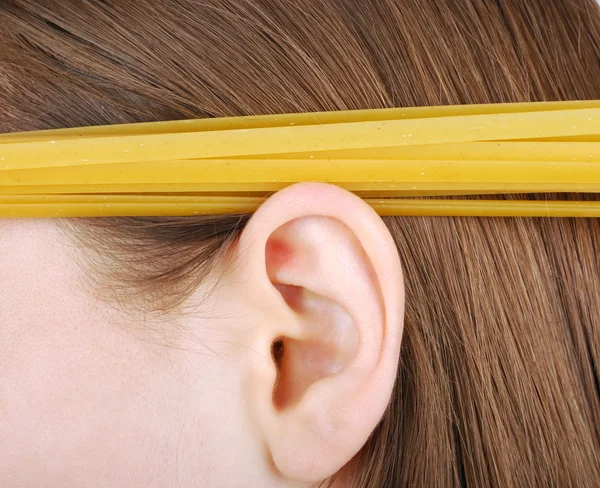 Noodles on the ears — Stock Photo, Image