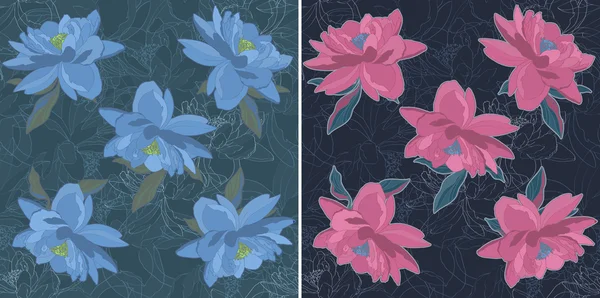 Flower sketch bouquet seamless pattern