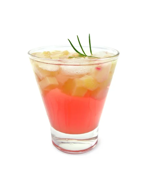 Citronnade à la rhubarbe et romarin en verre — Photo