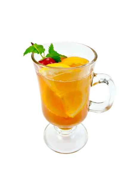 Limonáda s cherry ve sklenici — Stock fotografie