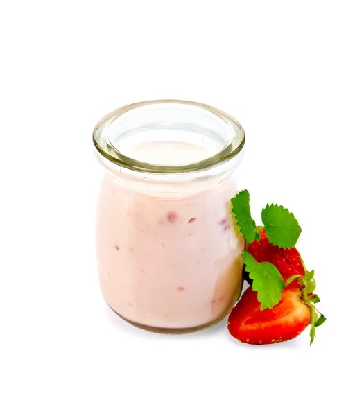 Yogurt con fragole — Foto Stock