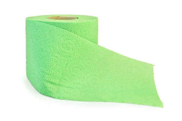 Papel higiénico verde con perforación —  Fotos de Stock