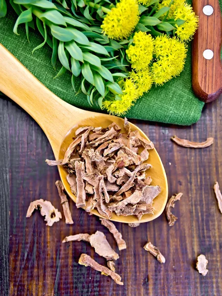 Kök kuru tahta kaşık Rhodiola rosea