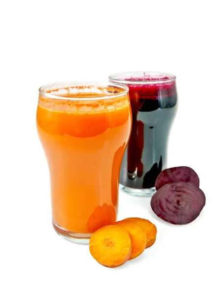 Juice carrot and beet — Stock Photo, Image